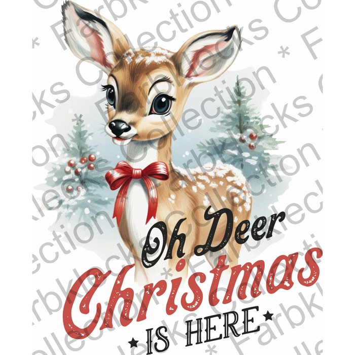 Motivtransfer 1117 Vintage Oh Deer Christmas is Here